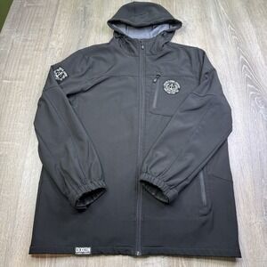 Dixxon Flannel Co Jacket Mens L Black Water Resistant Full Zip Hooded Lined